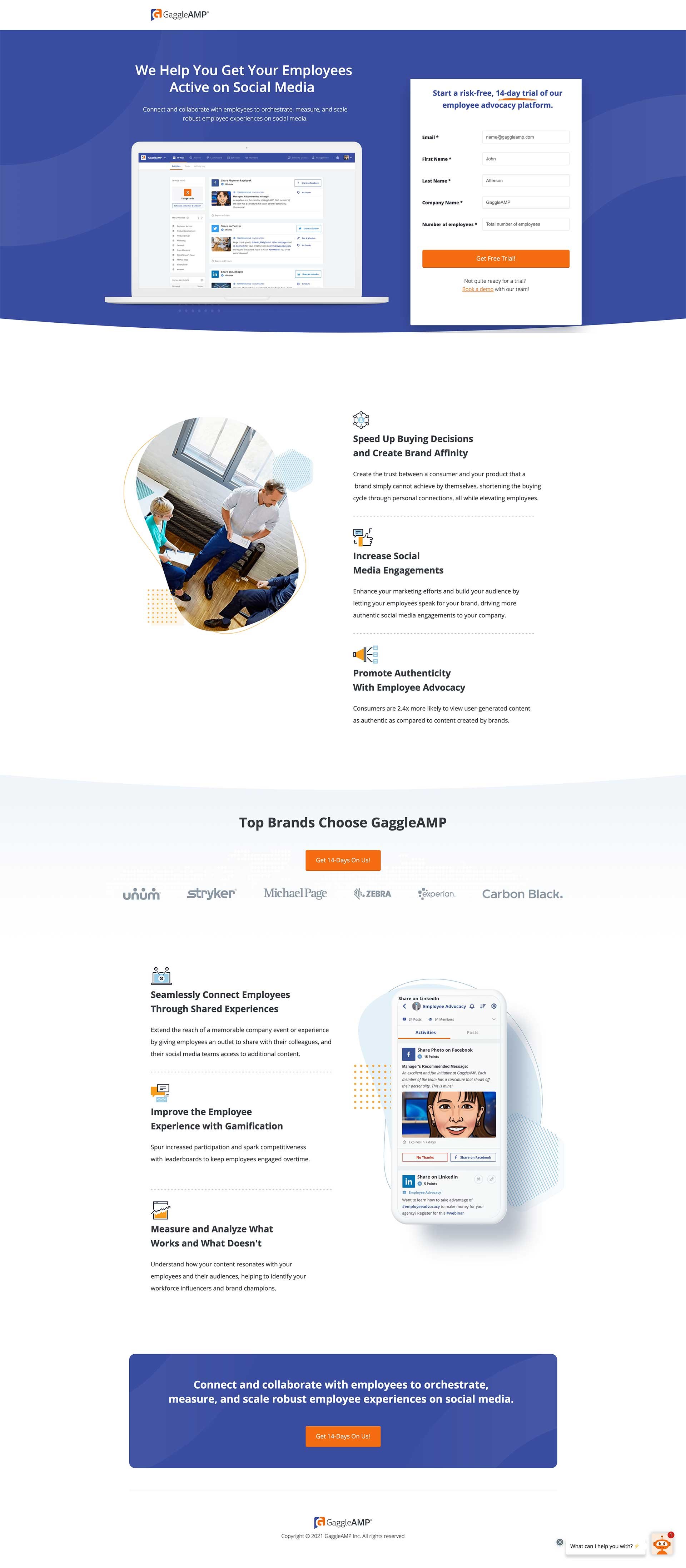 gaggleamp-contactLP-screenshot
